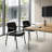 Set Of 2 Upholstered Reception Guest Waiting Room Chairs With Mixed PU Leather And Integrated Padded Armrests For Office Lobby Salon Public Rest Area