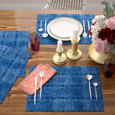 Harrel Polyester Abstract Rectangle Placemat