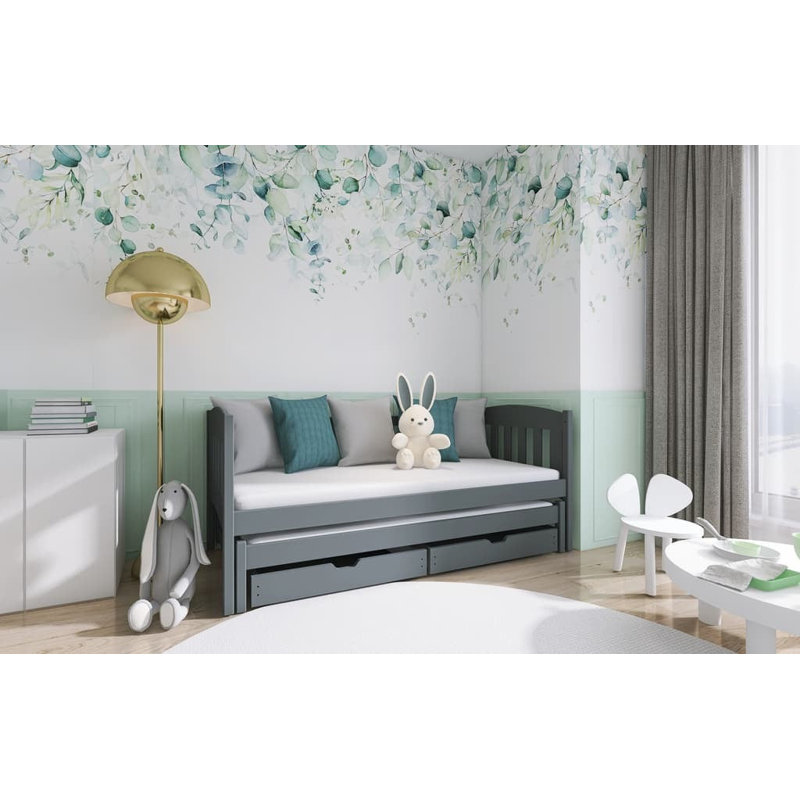 Denali 90 X 190cm Bunk Bed with Storage Included with Trundle Included, Graphite