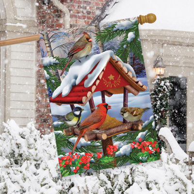 Drapeau de maison d'hiver rassemblé