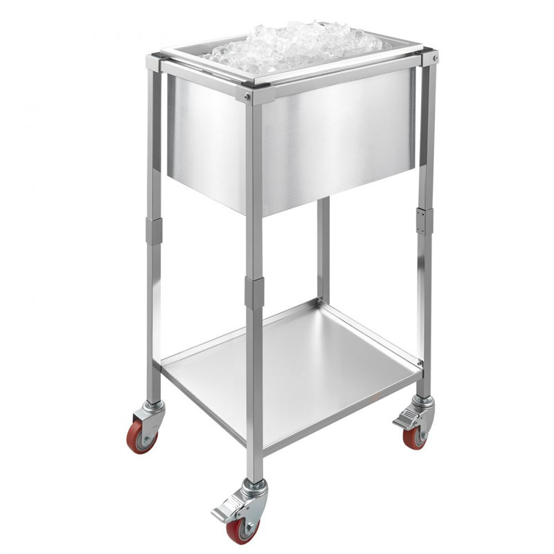VEVOR 83.3L Serving Station / Cart Cooler with wheels in Silver
