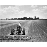 Posterazzi " Rear View Of A Farmer Plowing A Corn Field With A Tractor Kankakee Illinois USA " Painting Print