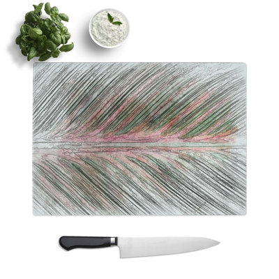 Glass Leaf Stripes in Abstract Chopping Board