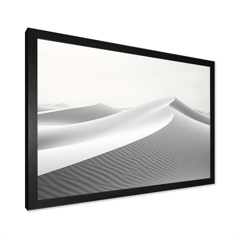 «Eernal Desert Dreams Minimalisme I», art mural sur toile, H 34 po x l 44 po x P 1,5 po, Cadre simple noir