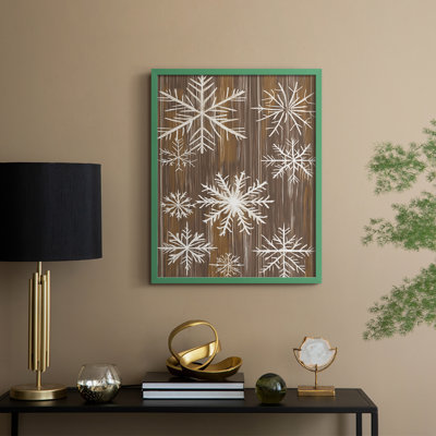 «Christmas Holiday Art», reproduction encadrée en bois massif