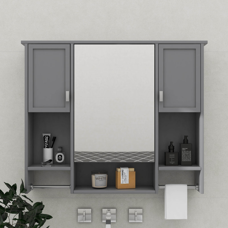 Armoire de rangement murale 35 po x 28 po, Gris