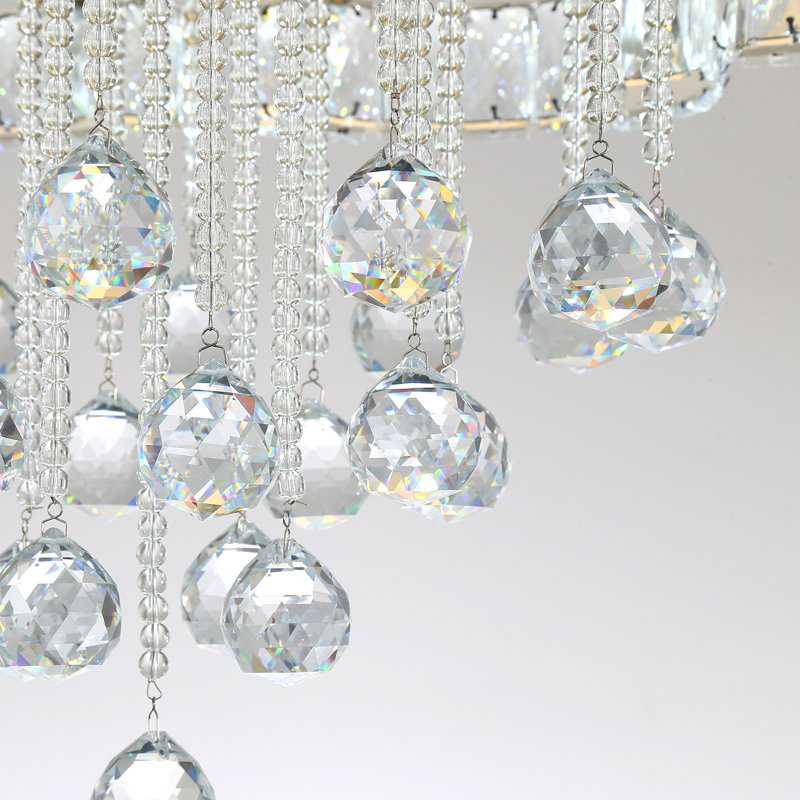 Crystal Chandeliers Led Dimmable Ceiling Light, Matte Black