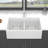White Farmhouse Sink Workstation - 33 X 20 X 10 Inch White Porcelain Ceramic Double Bowl Farm Kitchen Sink