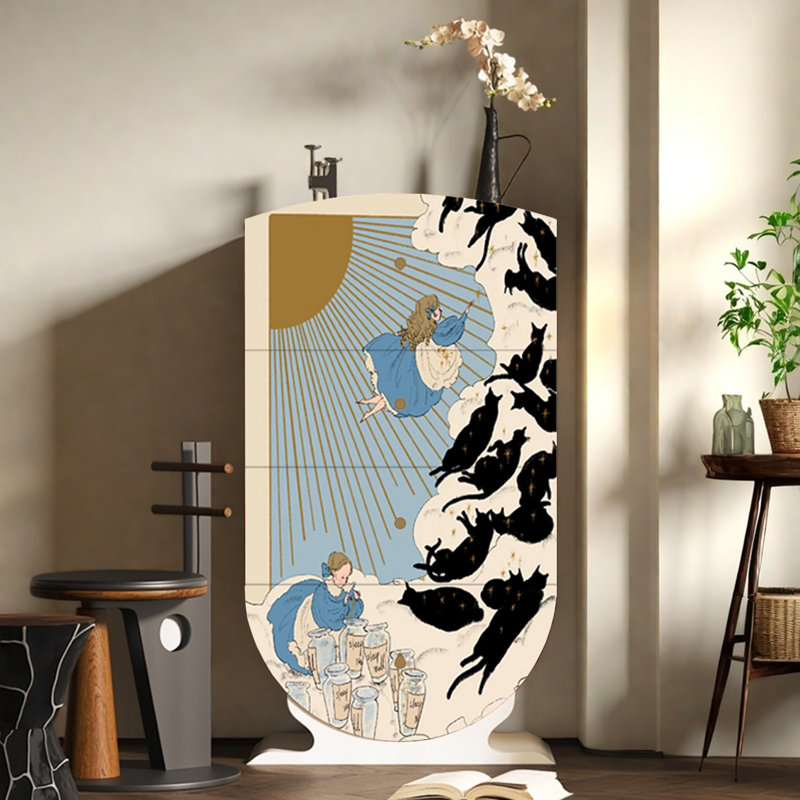 Commode d'appoint 4 tiroirs Modern, Blanc