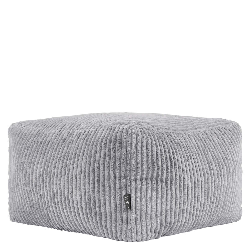 Soul 40Cm Square Pouffe Ottoman, Grey