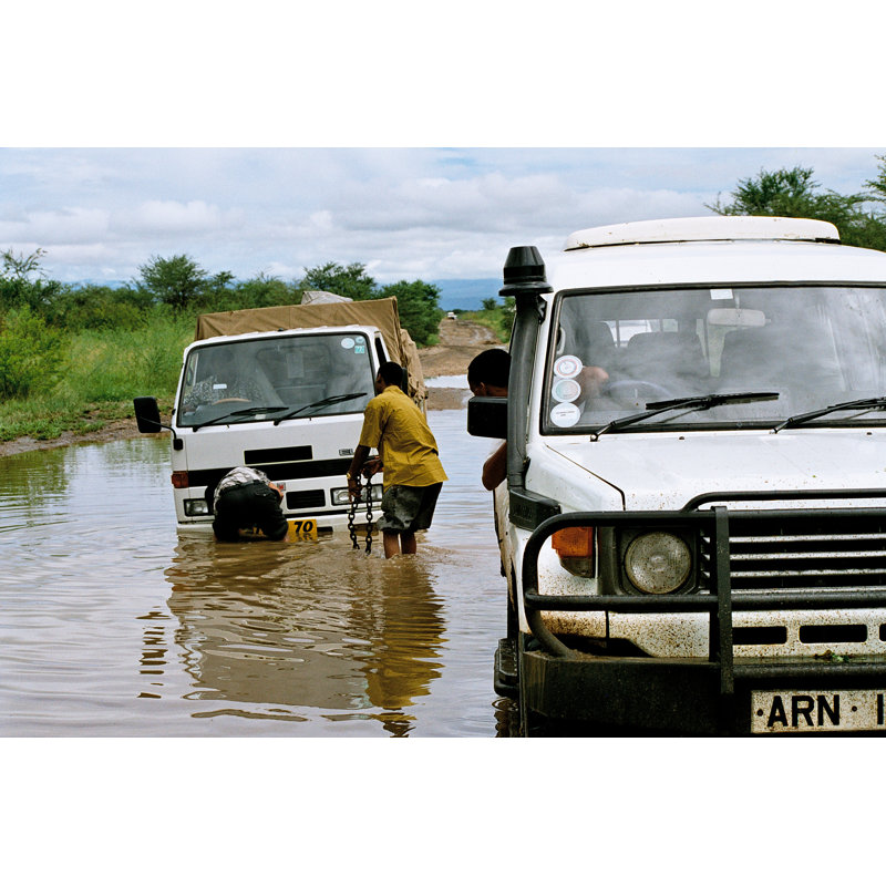Vehicle Stuck In A Flood - Wrapped Canvas Print, 51cm H x 76cm W x 3.8cm D