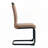 Set of 4 Modern Faux Leather Cantilever Dining Chairs with Vertical Stitching and Metal Base -122268354