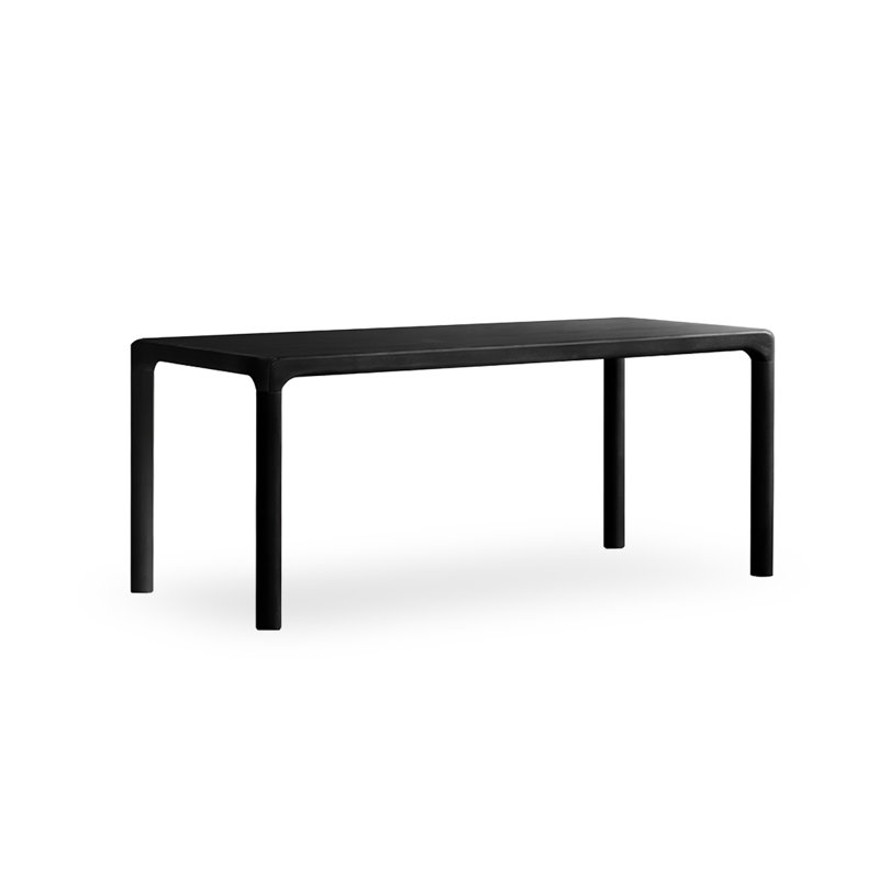 Black Rectangular Solid Wood Dining Table, 29.92"H x 62.99"L x 33.46"W