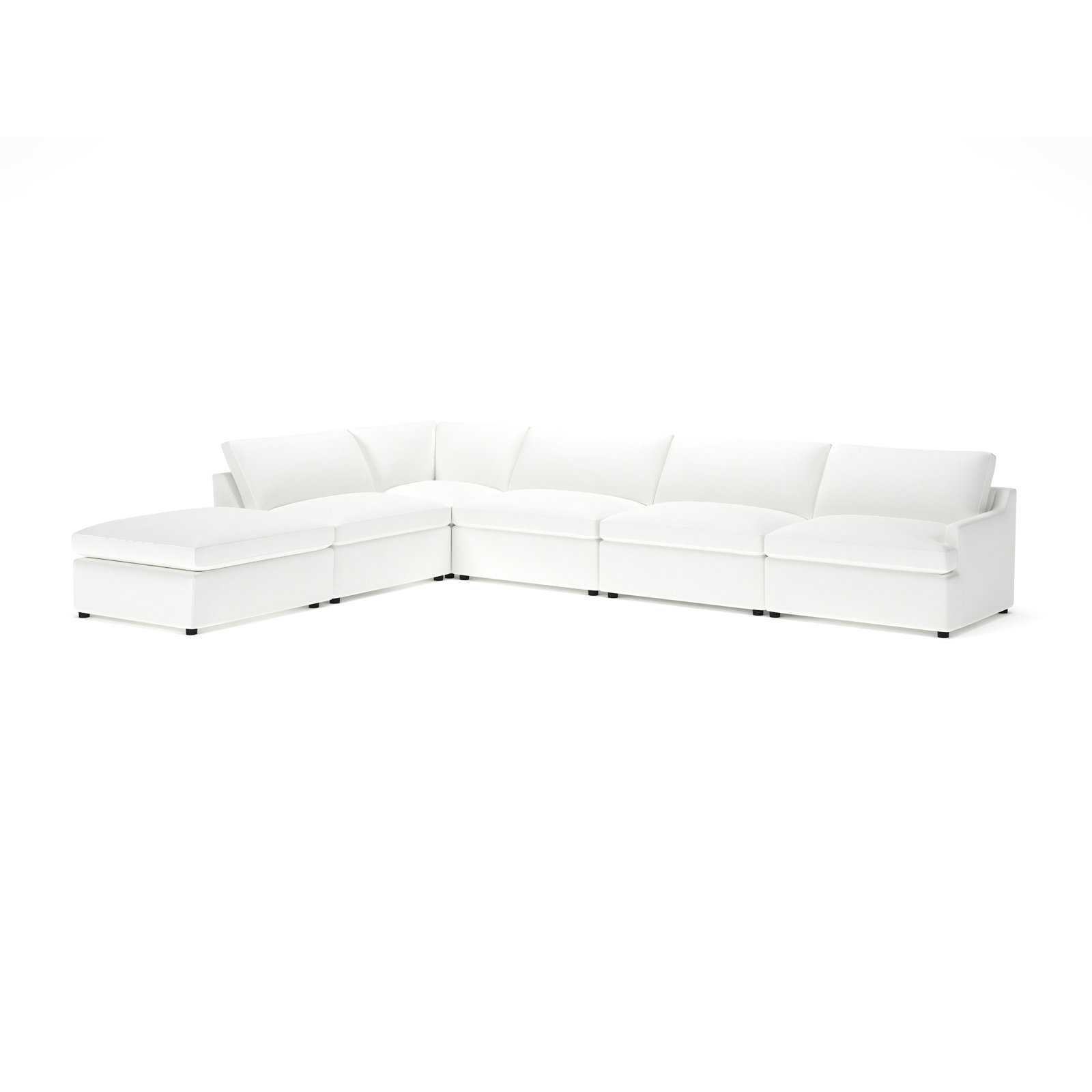 Essex Chaise Sectional, Left Hand Facing, John Flour Performance Linen Blend