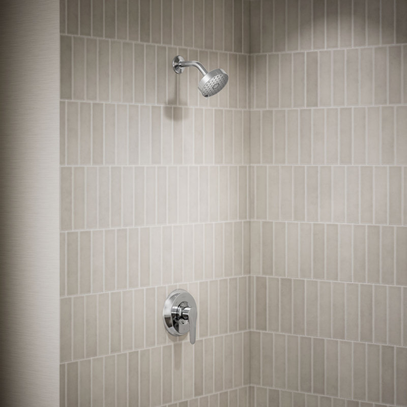 Kohler July Rite-Temp Shower Valve Trim with Lever Handle, Less Showerhead, Polished Chrome