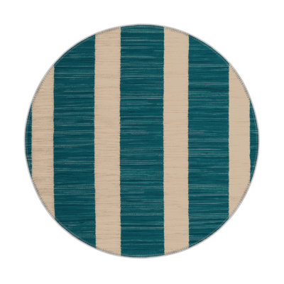HorizontalStripes Green Indoor and Outdoor Area Rug