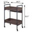 Chariot de service noyer et noir avec 2 tablettes