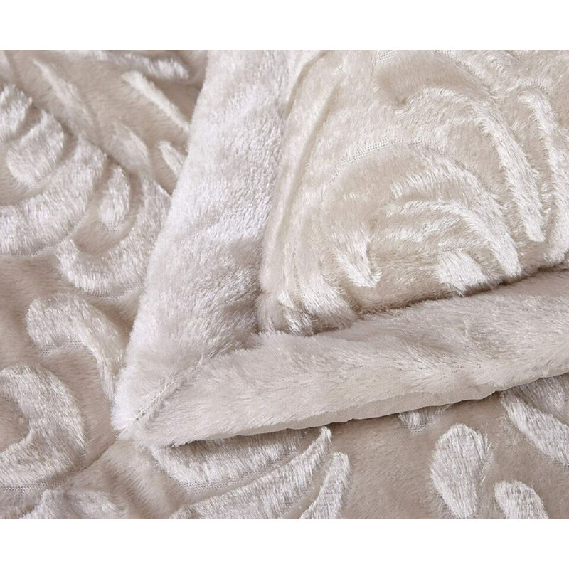 Whitt Polyester Bedspread with Pillow Shams, 250 x 250cm Bedspread + 2 Pillow Shams, Beige