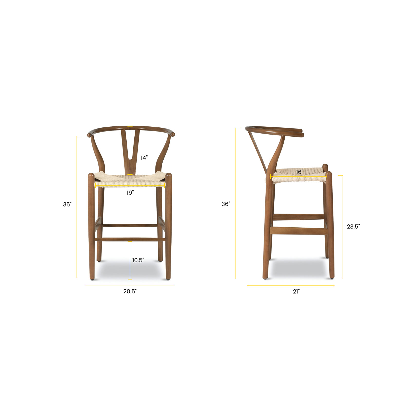  Woven Stool, Walnut