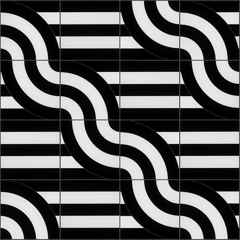 Elizabeth Sutton Curve Vertical 12" x 12" Geometric Marble Mosaic Wall & Floor Tile ( 1 sq. ft. / sheet), Viva
