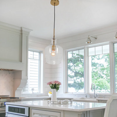 1-light Dimmable Glass Chandelier