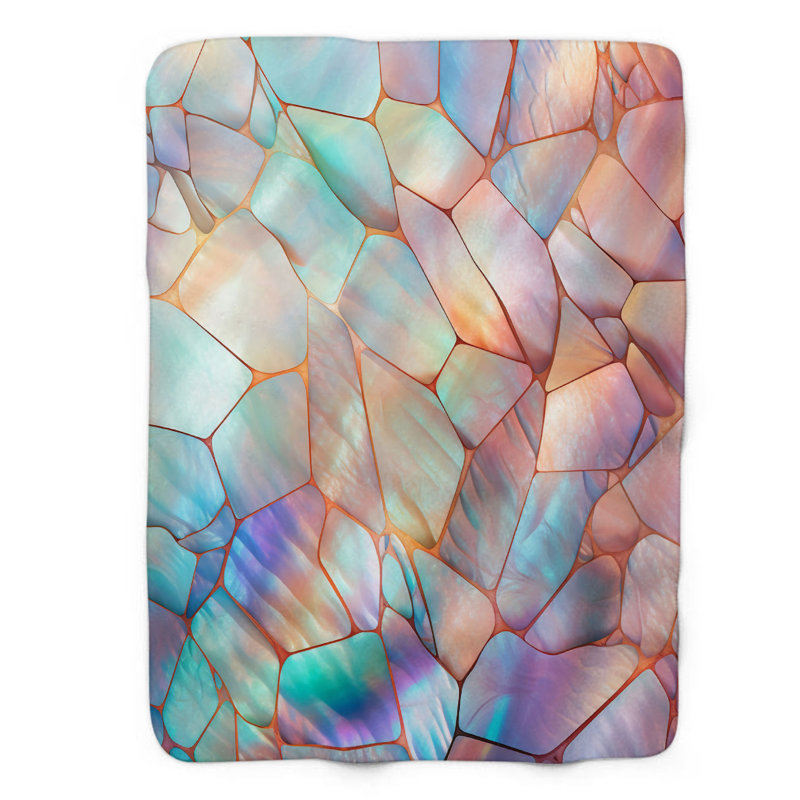 Motif de balise maritime - 1 pièce Sherpa Premium, L 50 po x L 60 po, Art opalescent