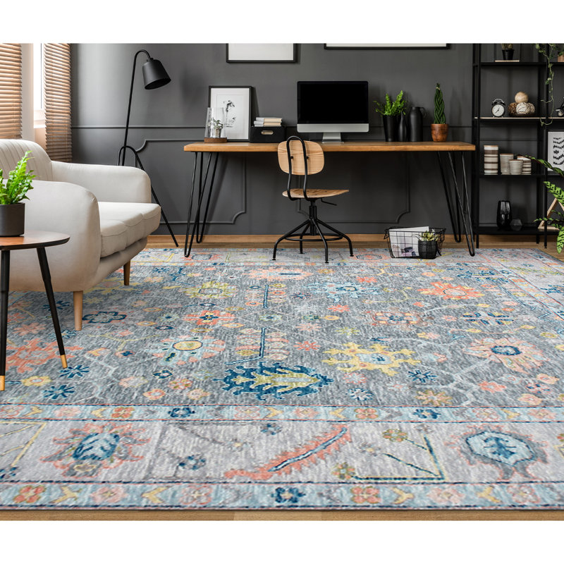 Floral Area Rug, Rectangle 9' x 12'