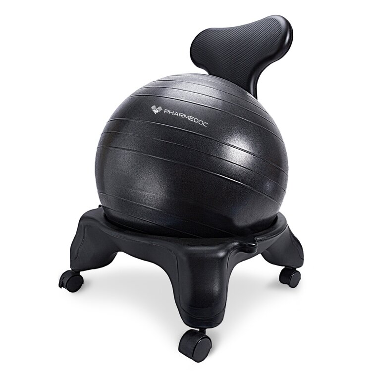 Metal Exercise Ball Chair Base with Backrest