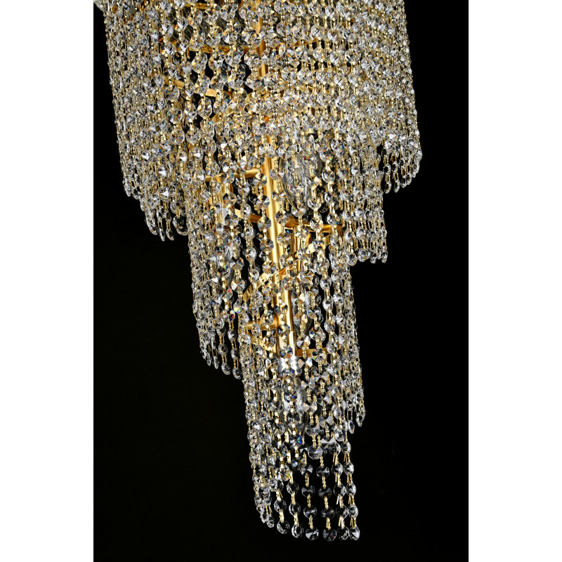Zonia 10 - Light Dimmable Tiered Chandelier, Gold