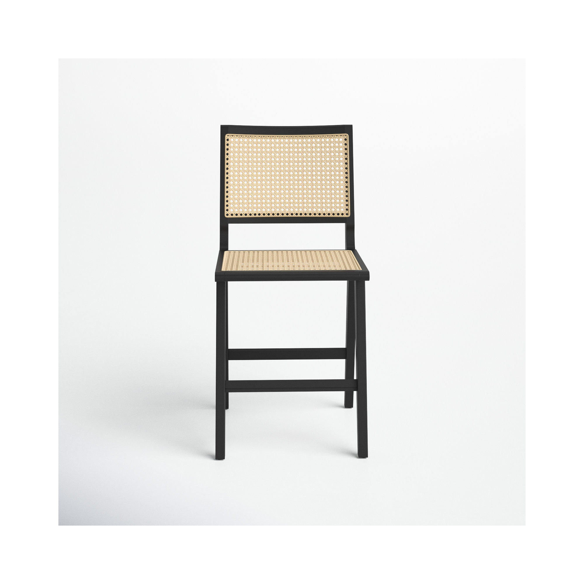 Atticus Cane Bar & Counter Stool, Black, Counter Stool (23.2" Seat Height)