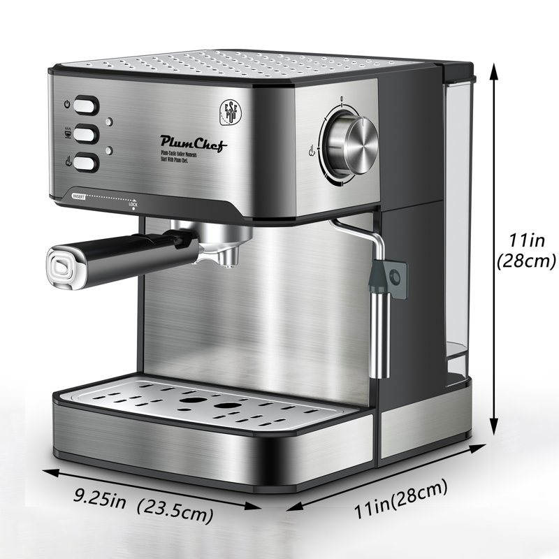 Machine à expresso semi-automatique à 20 barres avec mousseur à lait, cafetière en acier inoxydable pour comptoir à café et cuisine, compatible avec café moulu et dosettes ESE