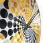 Yellow And Black Midcentury Waves Fusion - Abstract Wall Clock-101234107