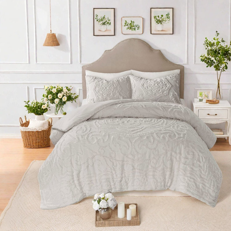 Tufted Cotton Bedding Sets Full Queen, Boho Medallion For Home
