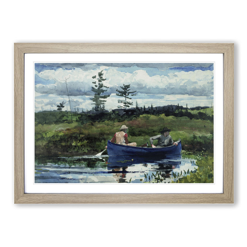 The Blue Boat by Winslow Homer - Picture Frame Painting, Oak Framed, 36cm H x 48cm W x 2cm D