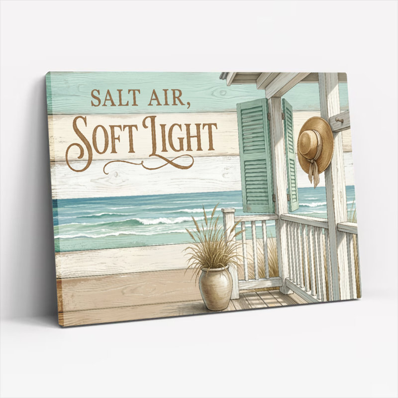 «Salt Air Soft Light», reproduction d'art sur toile, ensemble de 1, Toile tendue, 12"H x 18"W