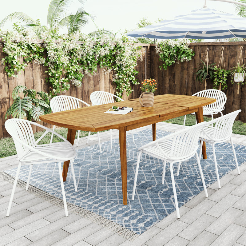 Ensemble repas 7 pièces Amedee, Blanc