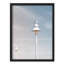 "Nautical Bird On Beach Pier Lamp Cloudy Sky Nature Illustration Small Decor Modern Art Work"-101376810-101376812