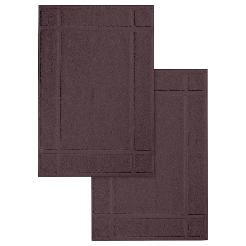 Tapis de bain - pour plancher de salle de bain - Très absorbant - Lavable à la machine, Brun, L 17 po x L 24 po