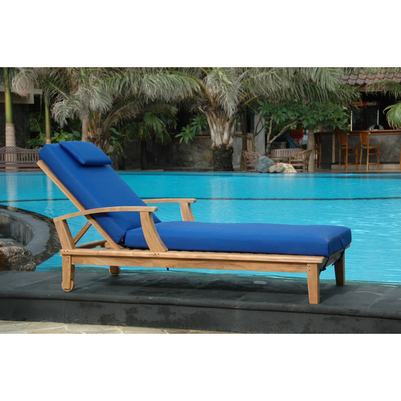 Brianna Outdoor Teak Chaise Lounge