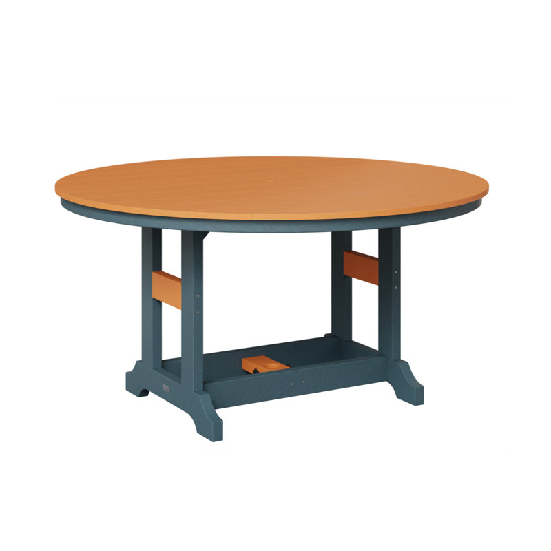 Table de salle à manger ronde Berlin, Ardoise, Orange mangue