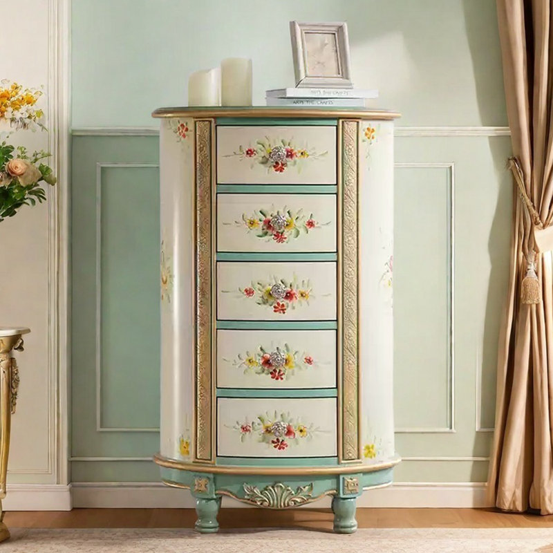 Hand-Painted 5-Drawer Accent Chest