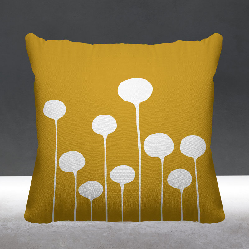 Courtland Outdoor Reversible Throw Pillow, Yellow, 15W" x 15H"