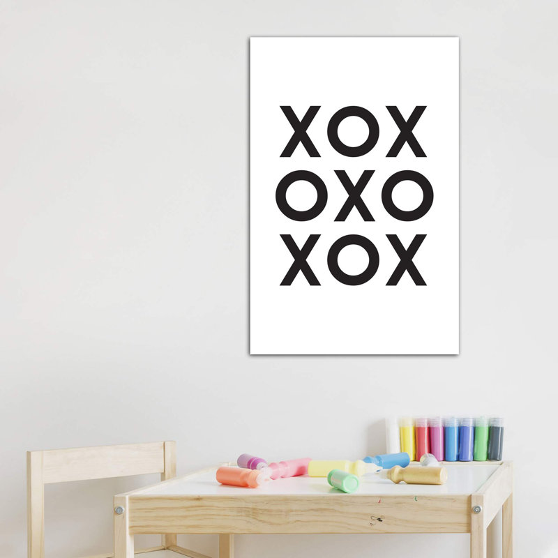 Xox - reproduction d'impression, Toile tendue, Pas de tapis, H 48 po x l 32 po x P 1,5 po