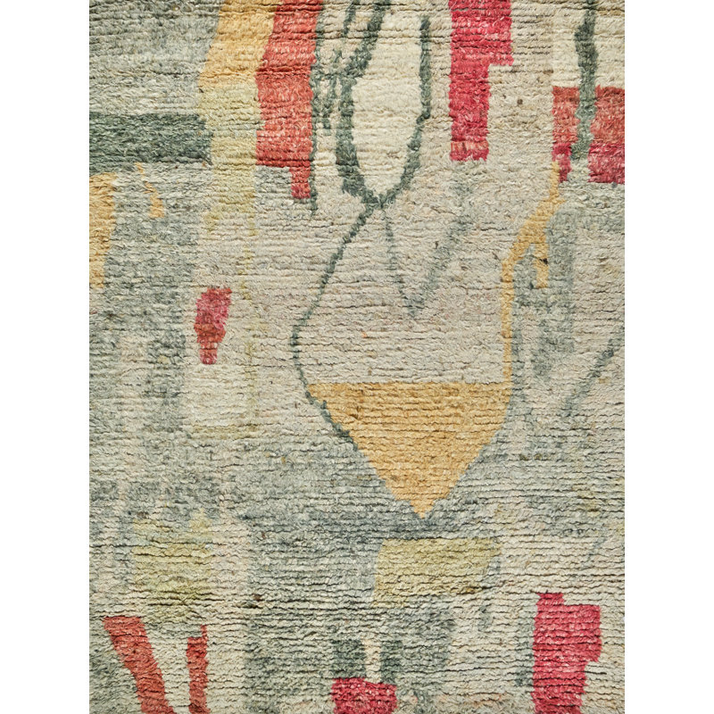 Marrakesh hand-knotted Wool Red/Yellow/Multi Area Rug, 9'X12'