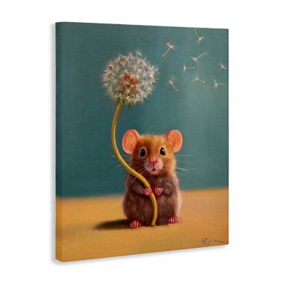 «Tiny Wishes Mouse» et toile de pissenlit, conception par Lucia Heffernan