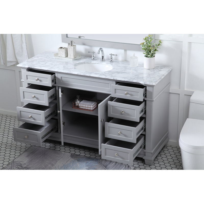 Ensemble de meuble-lavabo simple 60 po Lydie, Gris