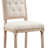Transitional Wooden Bar Stool With Tufted Square Back