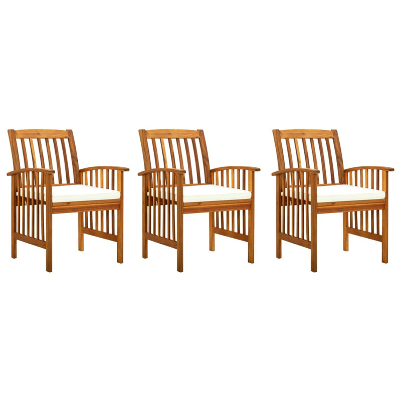 Chaise de patio avec coussin Aveigha, Crème / blanc
