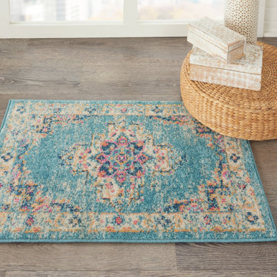 Abbate Oriental Light Blue /Ivory Area Rug