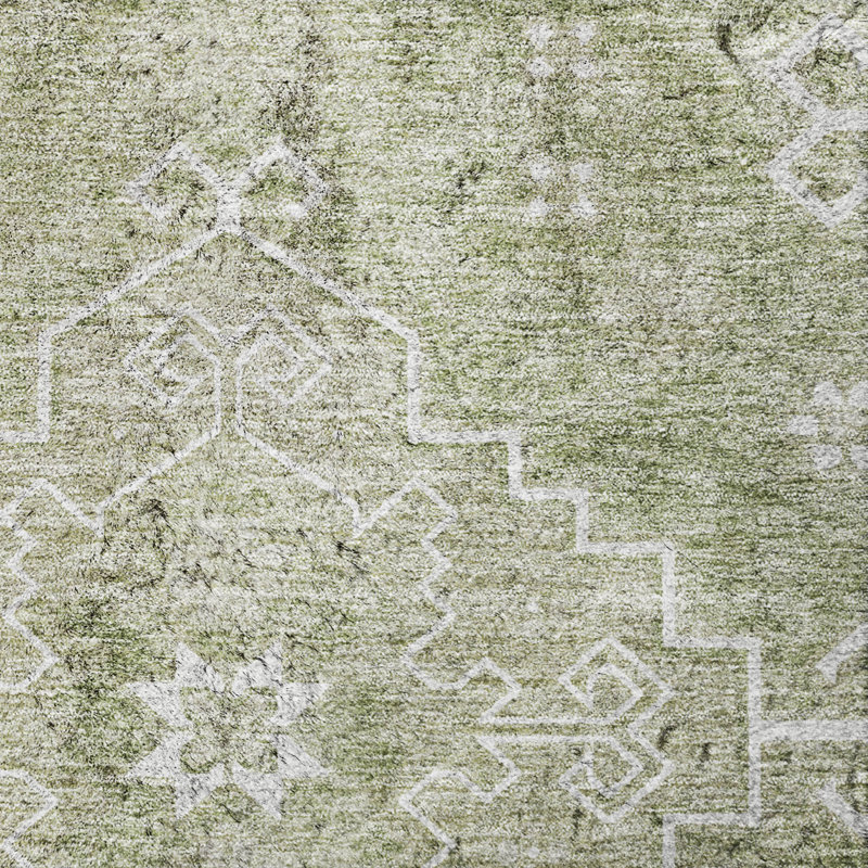 Tapis oriental à poils longs de qualité supérieure lavable à la machine ADS847, Aloès, 5' x 7'6"